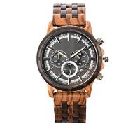 RORIOS Montres Bois Hommes Analogique Quartz Bracelet en Bois Montre de Sport en Bois Naturel Chronographe Montres pour Hommes
