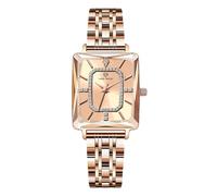 RORIOS Montres Bracelet Acier Inoxydable Montre Affaires pour Femmes Rectangulaire de Poignet Fille Analogique Quartz Mode Minimaliste Diamond Watch Or