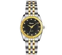 RORIOS Montres Couple Montre Poignet Analogiques Acier Inoxydable Mode Classiques Costume pour Hommes et Femmes Watch Poignet Élégantes Style Casual d'affaires Femelle Noire