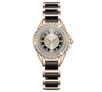RORIOS Montres Diamant Plein Femmes Montres Analogique Quartz Acier Inoxydable Montre De Poignet Fille Étanche Lumineuses Regarder Élégant Diamant Carré Noir