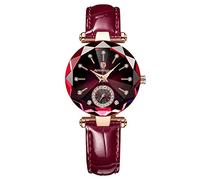 RORIOS Montres Femmes Analogique à Quartz Montre avec Bracelet en Cuir Mode Étanche Montre Diamant Montre pour Femmes Filles