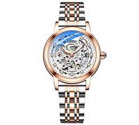 RORIOS Montres Femmes Etanche Mécanique Montres Bracelet de Cuir Remontoir Automatique Montre Mode Robe Montre pour Dames Fille