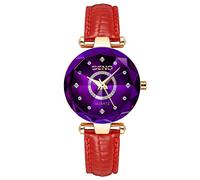 RORIOS Montres Femmes Montre Analogique à Quartz avec Bracelet en Cuir Montre Mode Étanche Montre Diamant pour Filles Femmes
