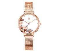 RORIOS Montres Femmes Montre Quartz Analogique avec Bracelet en Acier Inoxydable Creative Étanche Montre-Bracelet pour Femmes Filles Blanc