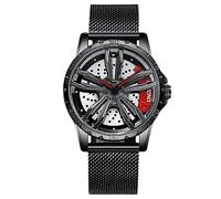 RORIOS - Montres Homme Mode Cool Montre De Poignet Analogique à Quartz Montres Étanche Maillé Squelette Regarder