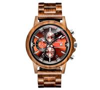 RORIOS Montres Hommes en Bois Naturel Montre à Quartz Horloge Analogique Super Light Chronographe Alarme Date Montres pour Hommes Montre en Bois