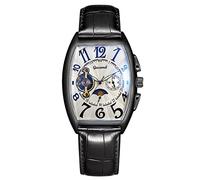 RORIOS Montres Hommes Mécanique Automatique Montres Bracelet Remontage Automatique Montre avec Bracelet en Cuir Tourbillon Montres pour Hommes