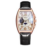 RORIOS Montres Hommes Mécanique Automatique Montres Bracelet Remontage Automatique Montre avec Bracelet en Cuir Tourbillon Montres pour Hommes