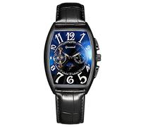 RORIOS Montres Hommes Mécanique Automatique Montres Bracelet Remontage Automatique Montre avec Bracelet en Cuir Tourbillon Montres pour Hommes