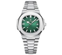 RORIOS Montres Minimaliste pour Homme Montre Bracelet de Poignet Analogique Quartz Montre Calendrier Lumineuse Montre Élégant Acier Inoxydable Vert