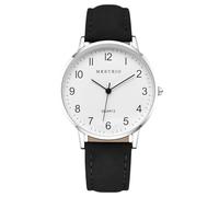 RORIOS Montres pour Couples Montre Quartz Minimaliste pour Hommes et Femmes Watches à Bracelet en Cuir Classique Homme Noir