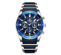 RORIOS Montres pour Hommes Lumineuses Multi-Cadrans Quartz Montre avec Bracelet en Acier Inoxydable Affaires Chronographe Montre Bracelet