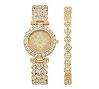 RORIOS Set de Montres Femme Fleur et Papillon en Ton Or avec Bracelet Montre Mode pour Usage Quotidien Mouvement Quartz Fleurs