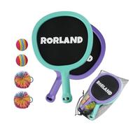 RORLAND Raquettes de Tennis Enfants, Jeu Badminton pour Jardin, Balles et Raquettes de Plage Juniors, 2 Raquettes, 4 Balles Souples, Jeux Intérieur et Extérieur pour Enfants et Débutants Adultes