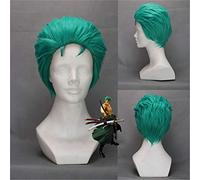 Roronoa Zoro Comic Cosplay Wigs Anime ONE PIECE Slicked-back Green Short Layer High Temperature Fiber Hair Wig + Wig Cap