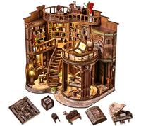 Roroom Kit de bricolage pour le coin des livres - Insert de bibliothèque avec LED, décoration d'allée de maison de poupée en bois, modélisme créatif pour adultes - Salle de livres de rêve