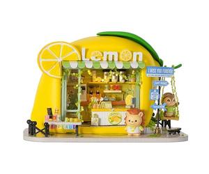 Roroom Kit de maison miniature à faire soi-même, hérisson avec lumière LED, puzzle 3D en bois pour décoration d'étagère, cadeau créatif pour la famille et les amis