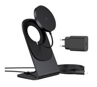 RoRoSkin Chargeur Mag Safe pour iPhone, 15W Chargeur sans Fil inductif pour iPhone 17e 17 16 15 14 13 12 Pro Max/Air/Plus/Pro, Magnétique Rapide sans Fil, Noir-Jais avec Adaptateur