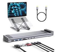 RoRoSkin Station d'accueil USB C 8 en 1 pour ordinateur portable avec HDMI 4K, 2 USB 3.0, PD 100 W, station d'accueil universelle USB C en aluminium pour MacBook Pro/Air/Dell/HP/Surface/Lenovo, Plug