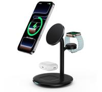 RoRoSkin Station de Charge inductive, Chargeur de Station de Charge sans Fil 3 en 1, Chargeur sans Fil Compatible avec Chargeur Mag Safe pour iPhone 16 15 14 iWatch Ultra 2/1,Series 10/9
