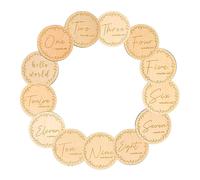 RORPOIR 13 Pièces jalons de bébé planificateur de grossesse couverture mensuelle accueillir pour signe de bébé année Cartes mensuelles bébé jalons bois cartes en bois jalon Khaki