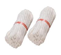 RORPOIR 2 Ensembles Mèche De Ghee Lanterne LED Huile pour Torche Tiki Mèche De Cire d'abeille Mèches Cirées Ronds De Coton Mèches De Bougie en Coton Lanternes Lampe Blanche Fil De Coton
