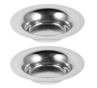 RORPOIR 2 Pcs Coupelles pour Chauffe-Cire en Acier Inoxydable Argenté Rondes, Accessoires pour Diffuseur D'huile Essentielle, pour Aromathérapie et Décoration Intérieure