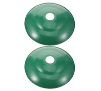 RORPOIR 2 Pièces Abat-jour de Lampadaire Industriel Étanche en Émail Vert 30cm pour Ampoule E27, Protection Pluie pour Jardin et Extérieur, Design Rond Chic et Unique