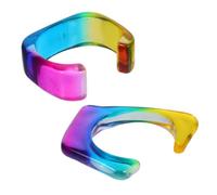 RORPOIR 2 Pièces Bracelet Acrylique Irregulier pour Femme Ensemble de Bracelets Colorés à Dégradé Bagues Légères pour Fêtes et Festivals