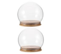 RORPOIR 2 Pièces Cloche Verre avec Base Couverture Transparent pour Décorations Globe pour Fleurs et Souvenirs