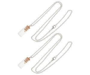 RORPOIR 2 Pièces Collier Pendentif Graines de Moutarde Verre Bijoux Religieux Inspirants pour Femmes et Hommes Charme Miniature Foi Chrétienne Cadeau Spirituel et Élégant