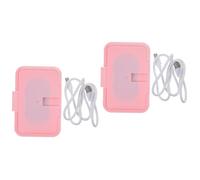 RORPOIR 2 Pièces essuie-tout distributeur de voyage chauffe lingette pour la maison Réchauffeur de lingettes humides réchauffeur de lingettes pour bébé réchauffeur de tissus humides rose