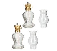 RORPOIR 2 Pièces Lampe à Pétrole Mèche De Lampe à Huile Lanternes Solaires Rétro Très Lampe à Huile Lumière Lampe Chauffe Bougie Réglable Lampe D'huile Douane Maison Un Verre
