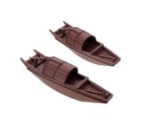 RORPOIR 2 Pièces Modèle de Bateau Miniature Chinois en Résine Marron | Décor de Voilier Miniature, Style Traditionnel Asiatique, Placement Stable, Résiste au Basculement
