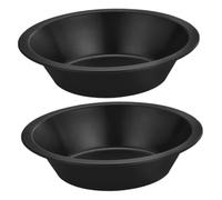 RORPOIR 2 Pièces ustensiles de cuisson moules à en métal petite plaque de cuisson carreau de cuisson rond moules à four bac à cuisson en métal Acier Carbone Black