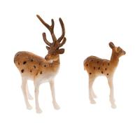 RORPOIR 20 Pièces Mini Figurines de Cerfs Réalistes pour Noël Décorations de Forêt Statues de Rennes et Miniatures pour Gâteaux Ornements de Table Élégants