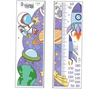 RORPOIR 2feuilles Toise de Croissance Astronaute Stickers Muraux pour Garçon Fille Décoration Chambre Thème Espace Autocollants Mesure