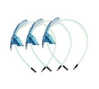 RORPOIR 3 Pièces Bandeau à Paillettes Bleu pour Filles de 8 à 12 Ans, Accessoire Cheveux Sirène en Tissu Confortable pour Fêtes et Occasions Spéciales