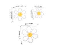 RORPOIR 3 pièces Décoration Murale Macramé Marguerite Art Mural Tissé Boho pour Chambre Fille Accroche Murale Coton Variées pour Chambre Garçon Fille et
