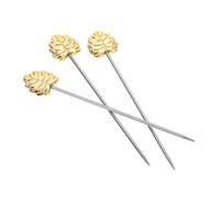 RORPOIR 3 Pièces Étiquettes De Collation Fourchettes De Nourriture Fourchette De Dessin Animé Fourchettes Apéritif Fourchettes à Huîtres Fourchettes à Charcuterie Acier Inoxydable Golden