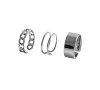 RORPOIR 3 Pièces jeu de bagues fendues anneaux accessoires noel bijoux anneau de manchette ouvert bague femme décoration d'articulation évider Positionner ouvre-bouteille Faire tourner