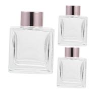RORPOIR 3 pièces Lot de Flacons Diffuseurs Verre Transparent Bouteilles Rechargeables pour Huiles Essentielles Petits Flacons Carrés Sécurisés pour Bien-être et Parfum Couleur Aléatoire