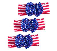 RORPOIR 3pcs Day Indépendance Day Enfants Bandeau Bow-noeud Bow-noeud Étirement Baby Coiffure Photos Props