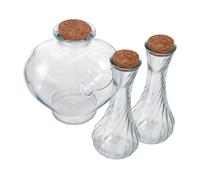 RORPOIR 3pièces Bocaux Verre Forme De Cœur avec Bouchons Liège pour Mariage Souvenir Pots Décoratifs Bouteilles Vides pour Cadeau