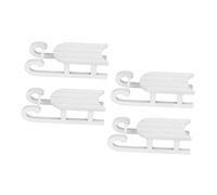 RORPOIR 4 Pièces Décoration Traîneau de Noël Blanc Ornement de Bureau Stable Art Créatif pour et