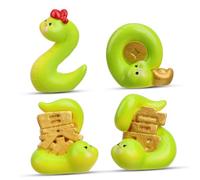 RORPOIR 4 Pièces Décorations Fortune Serpent Adorables Figurines Reptiles Résine pour an Chinois Ornements Table Festifs pour Maison et Bureau
