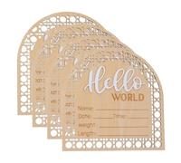 RORPOIR 4 Pièces Panneau Annonce de Naissance Né Garçon Carte Annonce de Prénom de Panneau Arrivée pour Shower pour Chambre