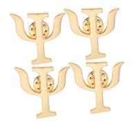 RORPOIR 4pcs Broches Élégantes en Alliage pour Psychologues, Épingles Décoratives à Lettres Grecques, Usage Polyvalent pour Fêtes et Voyages, Design Simple et Stylé
