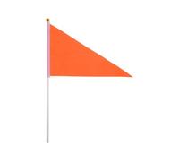 RORPOIR 50 Pièces de Drapeaux à Main Triangulaires Orange Légers et Portables en Polyester et Plastique pour Clubs Sportifs et Jour D'élection