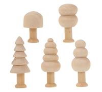 RORPOIR 5pièces Décoration Sapin De Noël Bois Inachevée Champignons Figurines Arbres Miniatures Pour Bricolage Garçon Fille Jouets Diy Créatifs